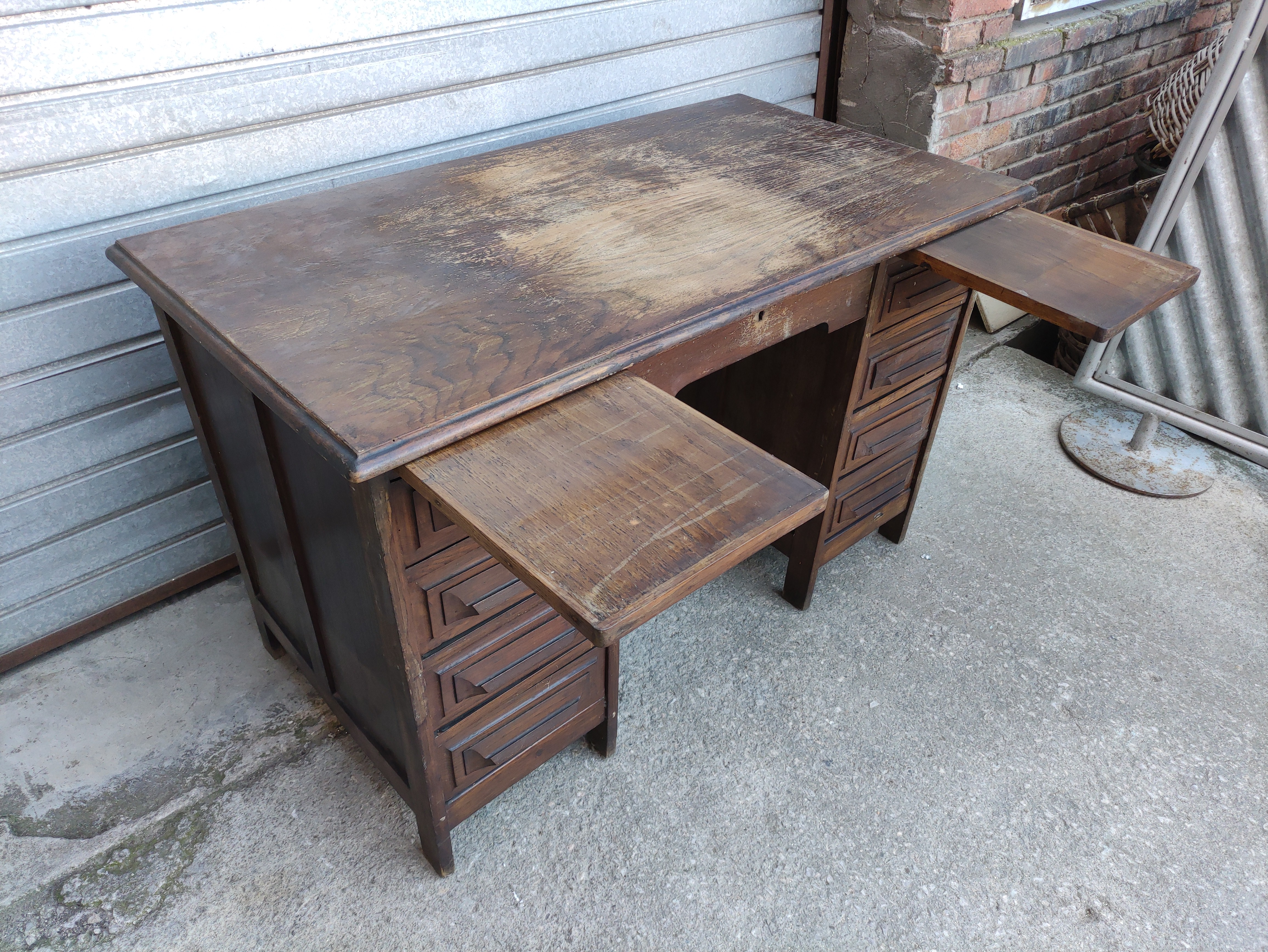 mesa escritorio oficina madera desgastado 80x129x70 1u